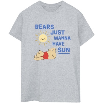 Abbigliamento Donna T-shirts a maniche lunghe Disney Winnie The Pooh Bears Just Wanna Have Sun Grigio