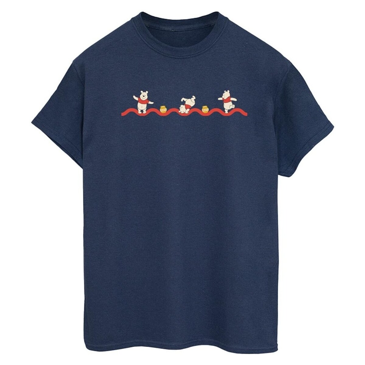 Abbigliamento Donna T-shirts a maniche lunghe Disney Winnie The Pooh Hunny Line Blu