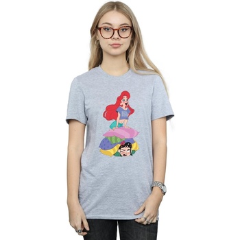 Abbigliamento Donna T-shirts a maniche lunghe Disney Wreck It Ralph Ariel And Vanellope Grigio