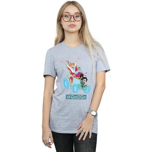 Abbigliamento Donna T-shirts a maniche lunghe Disney Wreck It Ralph Cinderella And Vanellope Grigio