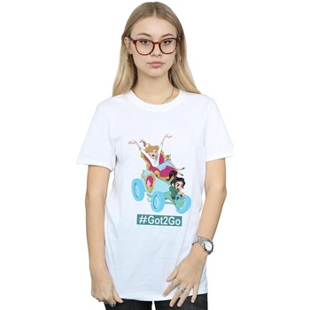 Abbigliamento Donna T-shirts a maniche lunghe Disney Wreck It Ralph Cinderella And Vanellope Bianco