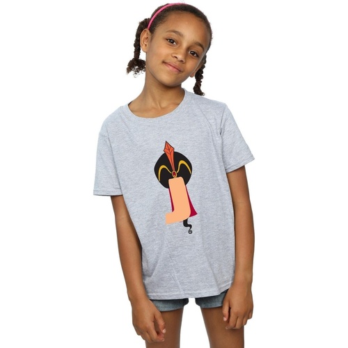 Abbigliamento Bambina T-shirts a maniche lunghe Disney Alphabet J Is For Jafar Grigio