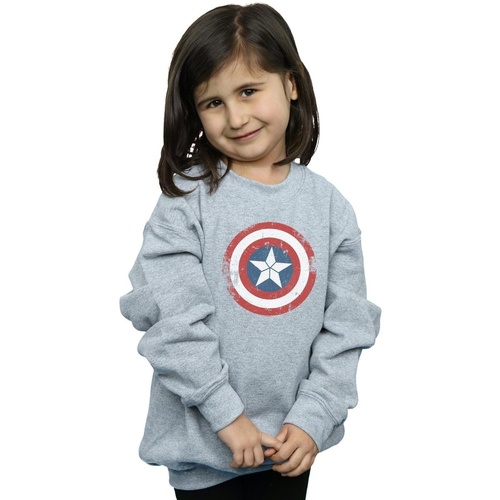 Abbigliamento Bambina Felpe Marvel Captain America Civil War Distressed Shield Grigio