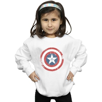 Abbigliamento Bambina Felpe Marvel Captain America Civil War Distressed Shield Bianco