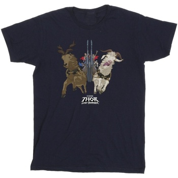 Abbigliamento Bambino T-shirt maniche corte Marvel Thor Love And Thunder Viking Ship Blu