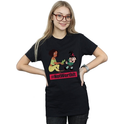 Abbigliamento Donna T-shirts a maniche lunghe Disney Wreck It Ralph Tiana And Vanellope Nero