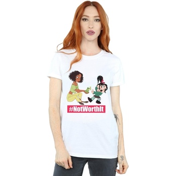 Abbigliamento Donna T-shirts a maniche lunghe Disney Wreck It Ralph Tiana And Vanellope Bianco