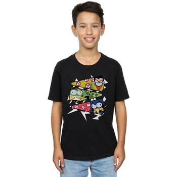 Abbigliamento Bambino T-shirt maniche corte Dc Comics Teen Titans Go Pizza Slice Nero