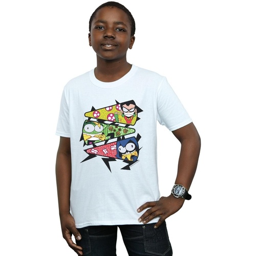 Abbigliamento Bambino T-shirt & Polo Dc Comics Teen Titans Go Pizza Slice Bianco