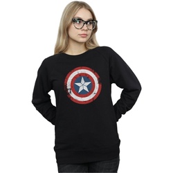 Abbigliamento Donna Felpe Marvel Captain America Civil War Distressed Shield Nero