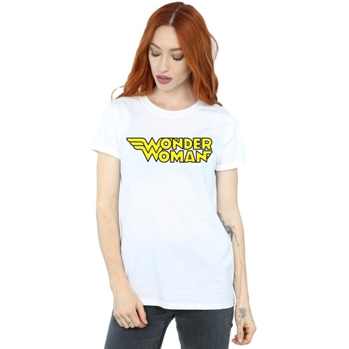 Abbigliamento Donna T-shirts a maniche lunghe Dc Comics Wonder Woman Winged Logo Bianco