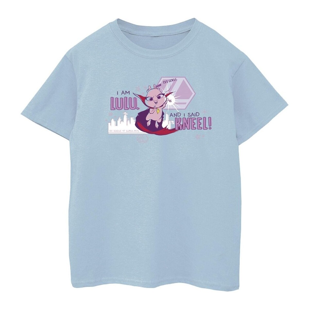 Abbigliamento Bambina T-shirts a maniche lunghe Dc Comics DC League Of Super-Pets Lulu Evil Genius Blu