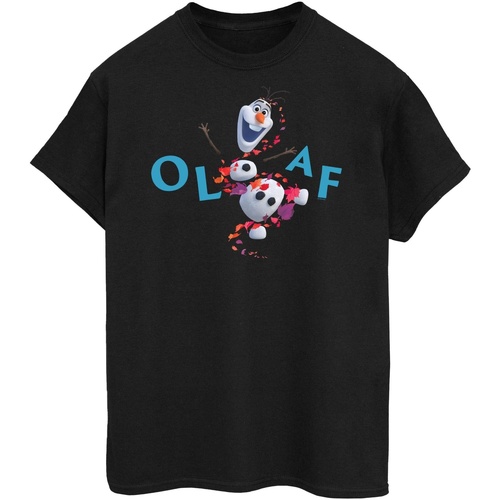 Abbigliamento Donna T-shirts a maniche lunghe Disney Frozen 2 Olaf Leaf Jump Nero