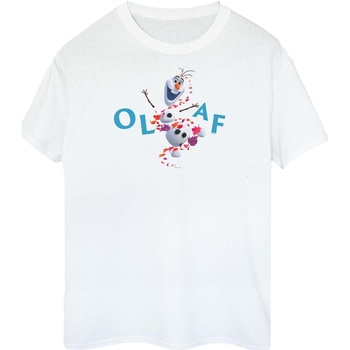 Abbigliamento Donna T-shirts a maniche lunghe Disney Frozen 2 Olaf Leaf Jump Bianco
