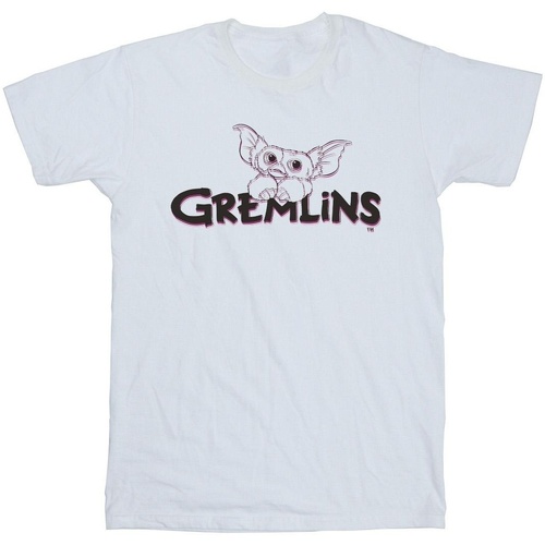 Abbigliamento Bambina T-shirts a maniche lunghe Gremlins Logo Line Bianco