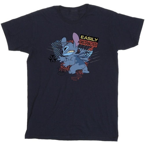 Abbigliamento Bambina T-shirts a maniche lunghe Disney Lilo And Stitch Easily Distracted Blu