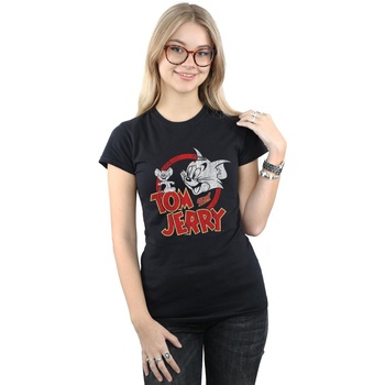 Abbigliamento Donna T-shirts a maniche lunghe Dessins Animés Distressed Logo Nero