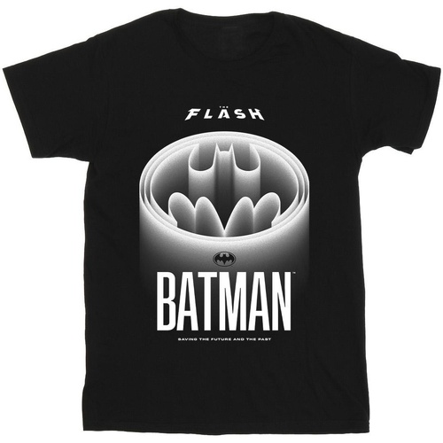 Abbigliamento Uomo T-shirts a maniche lunghe Dc Comics The Flash Batman White Logo Nero