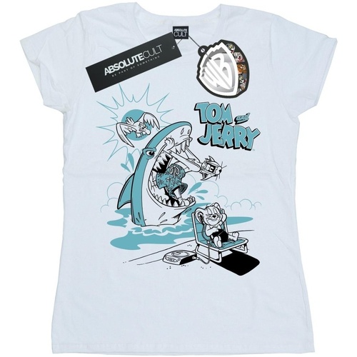 Abbigliamento Donna T-shirts a maniche lunghe Dessins Animés Summer Shark Bianco