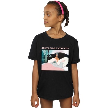 Abbigliamento Bambina T-shirts a maniche lunghe Disney Princess Just Five More Minutes Nero