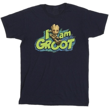 Abbigliamento Bambino T-shirt & Polo Marvel Guardians Of The Galaxy I Am Groot Jumping Blu