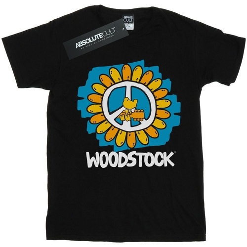 Abbigliamento Bambina T-shirts a maniche lunghe Woodstock Flower Peace Nero