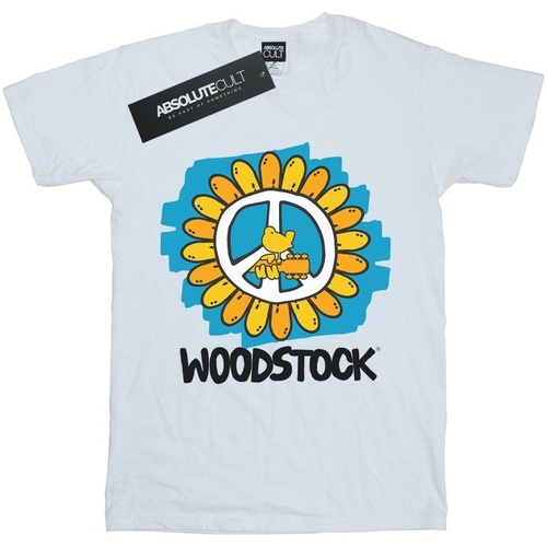 Abbigliamento Bambina T-shirts a maniche lunghe Woodstock Flower Peace Bianco