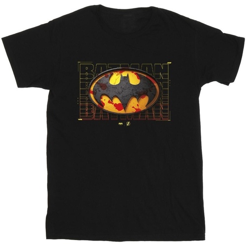 Abbigliamento Uomo T-shirts a maniche lunghe Dc Comics The Flash Batman Red Splatter Nero