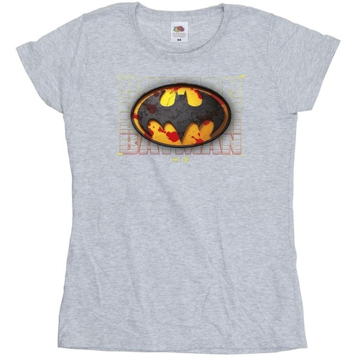 Abbigliamento Donna T-shirts a maniche lunghe Dc Comics The Flash Batman Red Splatter Grigio