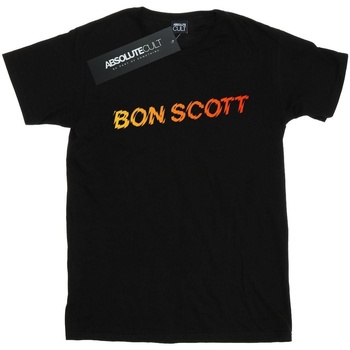 Abbigliamento Bambina T-shirts a maniche lunghe Bon Scott Shattered Logo Nero