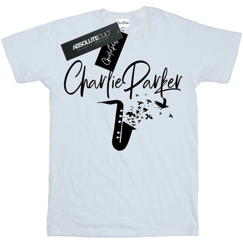 Abbigliamento Bambina T-shirts a maniche lunghe Charlie Parker Bird Sounds Bianco