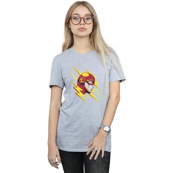 Abbigliamento Donna T-shirts a maniche lunghe Dc Comics The Flash Lightning Portrait Grigio