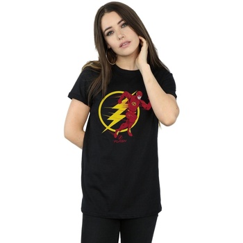 Abbigliamento Donna T-shirts a maniche lunghe Dc Comics The Flash Running Emblem Nero