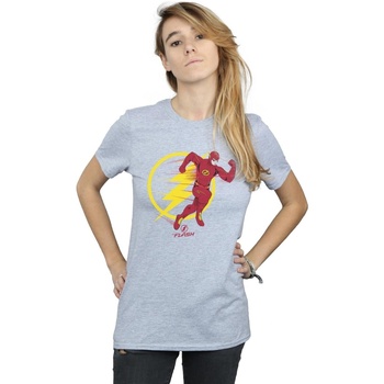Abbigliamento Donna T-shirts a maniche lunghe Dc Comics The Flash Running Emblem Grigio