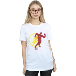 Abbigliamento Donna T-shirts a maniche lunghe Dc Comics The Flash Running Emblem Bianco