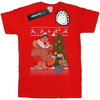Abbigliamento Donna T-shirts a maniche lunghe The Flintstones Christmas Fair Isle Rosso