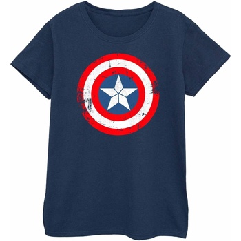 Image of T-shirts a maniche lunghe Marvel Captain America Civil War Distressed Shield