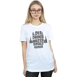 Abbigliamento Donna T-shirts a maniche lunghe The Flintstones Loyal Order Water Buffalo Member Bianco