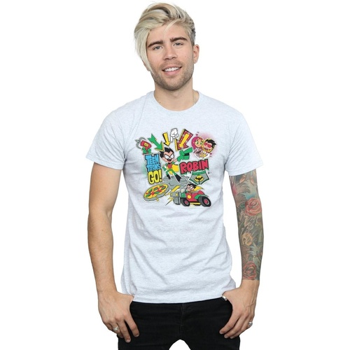 Abbigliamento Uomo T-shirts a maniche lunghe Dc Comics Teen Titans Go Robin Montage Grigio