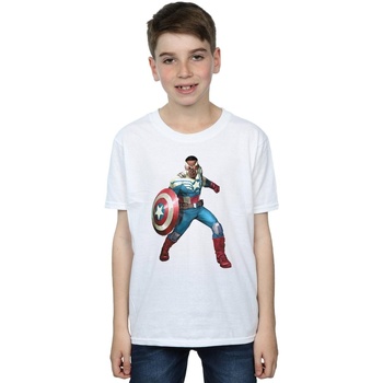 Abbigliamento Bambino T-shirt maniche corte Marvel Falcon Is Captain America Bianco