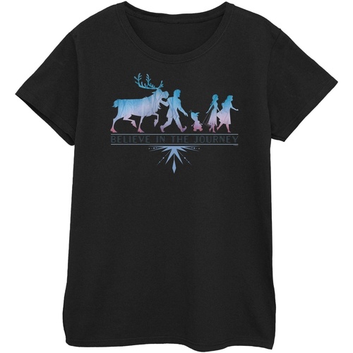 Abbigliamento Donna T-shirts a maniche lunghe Disney Frozen 2 Believe In The Journey Silhouette Nero