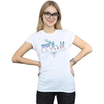 Abbigliamento Donna T-shirts a maniche lunghe Disney Frozen 2 Believe In The Journey Silhouette Bianco