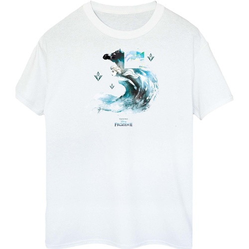 Abbigliamento Donna T-shirts a maniche lunghe Disney Frozen 2 Elsa With Nokk The Water Spirit Bianco