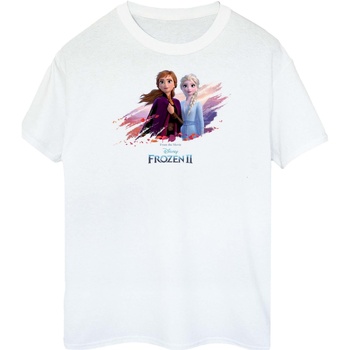 Abbigliamento Donna T-shirts a maniche lunghe Disney Frozen 2 Elsa And Anna Nature Is Beautiful Bianco