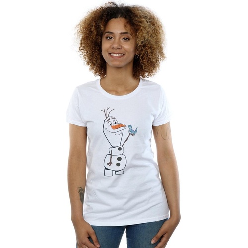 Abbigliamento Donna T-shirts a maniche lunghe Disney Frozen 2 Olaf And Salamander Bianco