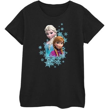 Abbigliamento Donna T-shirts a maniche lunghe Disney Frozen Elsa And Anna Sisters Nero