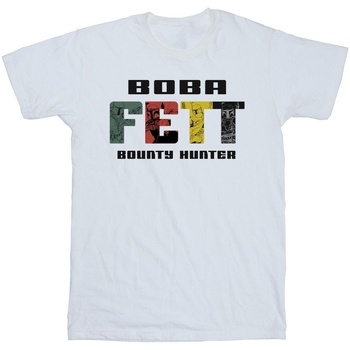Abbigliamento Bambina T-shirts a maniche lunghe Disney Boba Fett Character Logo Bianco