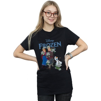 Abbigliamento Donna T-shirts a maniche lunghe Disney Frozen Happy Trolls Nero
