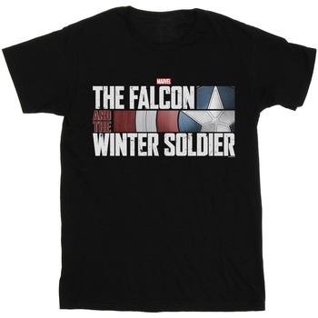 Abbigliamento Donna T-shirts a maniche lunghe Marvel The Falcon And The Winter Soldier Logo Nero
