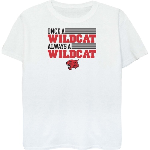 Abbigliamento Donna T-shirts a maniche lunghe Disney High School Musical The Musical Once A Wildcat Bianco